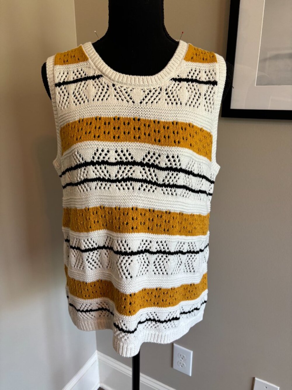 Light Striped Summer Sleeveless Sweater